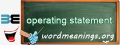 WordMeaning blackboard for operating statement